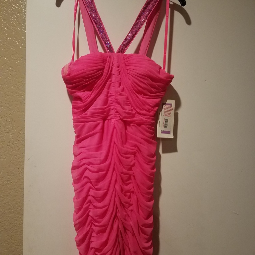 Adrianna Papell Hailey Logan NWT Barbie Pink dress